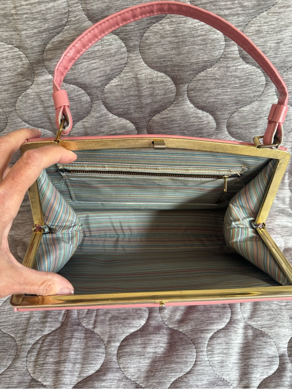 VINTAGE Classic Pink Patent Top-Handle Bag - Picture 2 of 2
